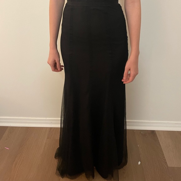 Monique Lhuillier Bridesmaid Dress - floor length black size 0 - Picture 3 of 4